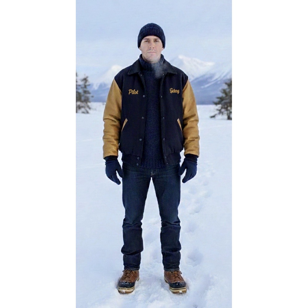 Vintage Search Rescue Letterman Style Jacket XL Long DeLong Blue Gold Pilot Gary